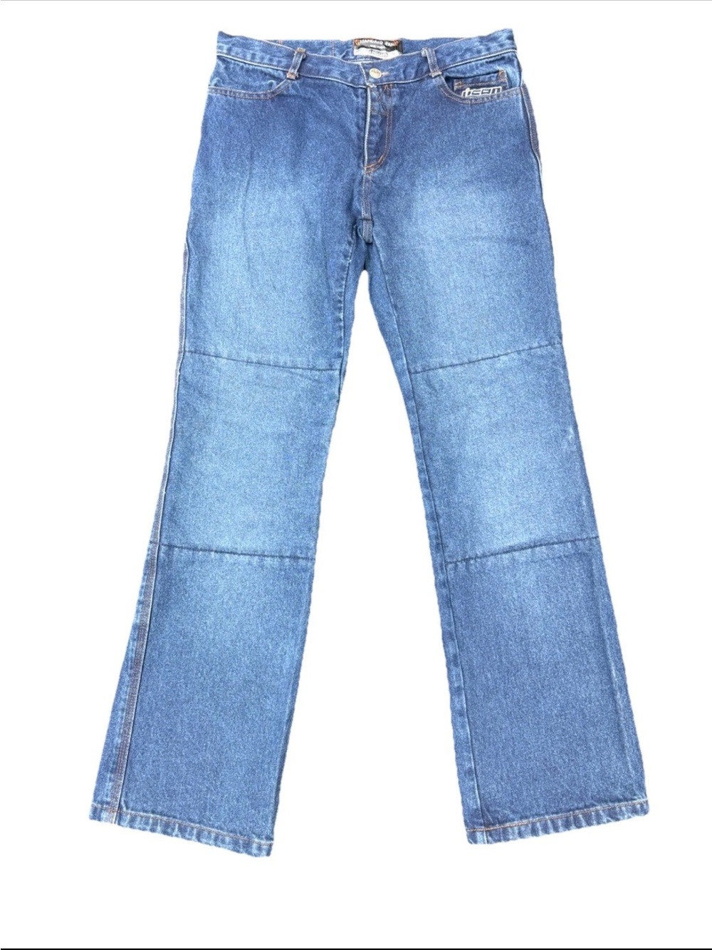 ICON Medium Wash Blue Denim Straight Jeans Women Standard Fit Mid Rise 5-Pocket